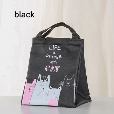 Slatka crtana mačka, dijete, student, putna torba za pohranu, hladnjak, torba za ručak, izolirana termo torba, organizator doručka, kutija za ručak