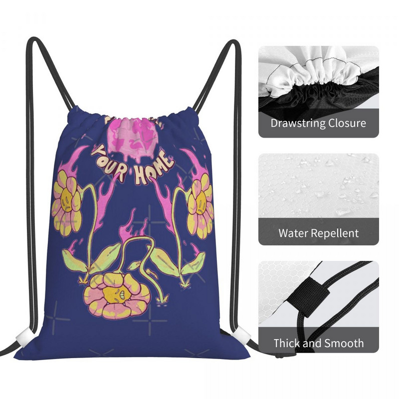 Ärge põletage oma kodu Flim Flam Pingutusnöörid Kotid Seljakotid Kotid Meeste Käekott Naiste Seljakott Tõmbepael Kotid