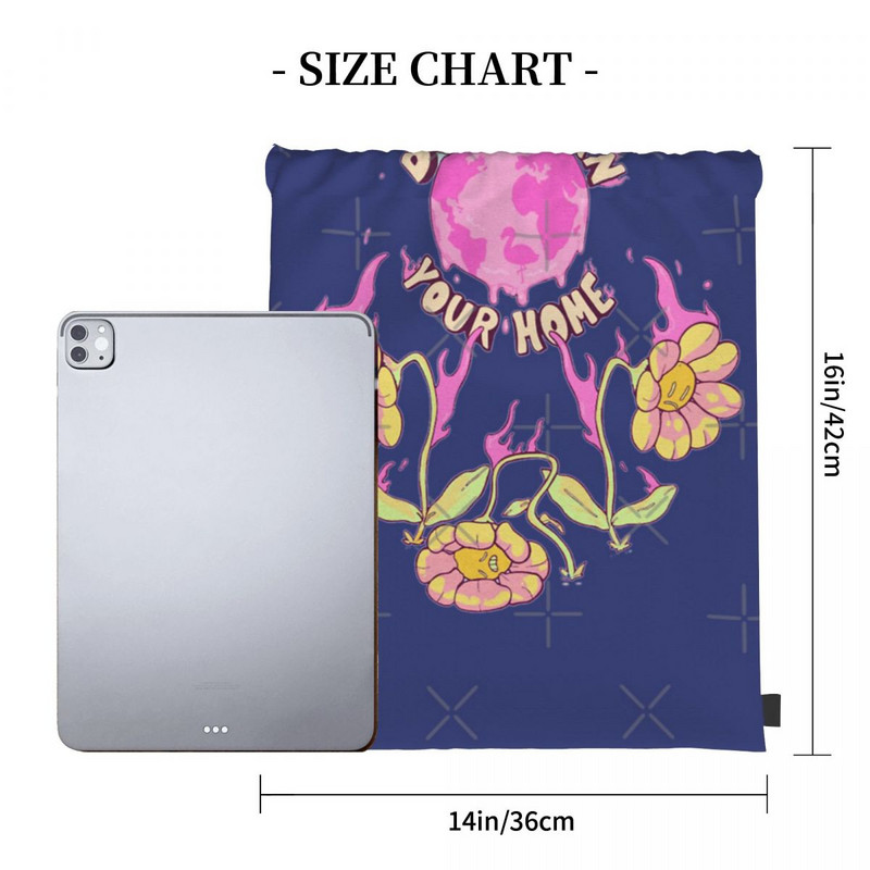 Ärge põletage oma kodu Flim Flam Pingutusnöörid Kotid Seljakotid Kotid Meeste Käekott Naiste Seljakott Tõmbepael Kotid