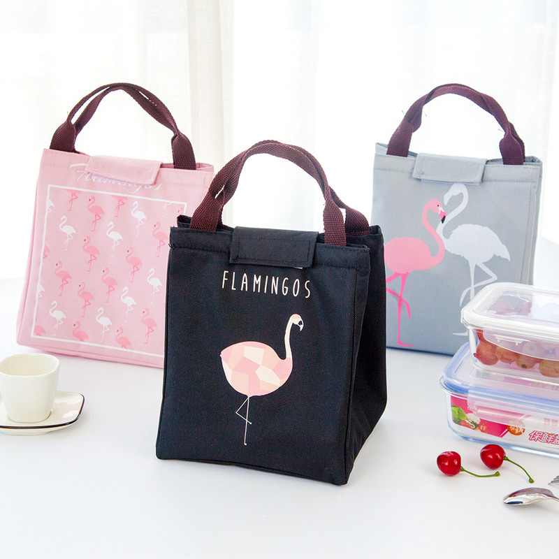 YUECIMIE Flamingo Tote Thermal Bag Μαύρη αδιάβροχη Oxford Beach Lunch Bag Food Picnic Bolsa Termica Γυναικείες ανδρικές τσάντες ψυγείου Νέα