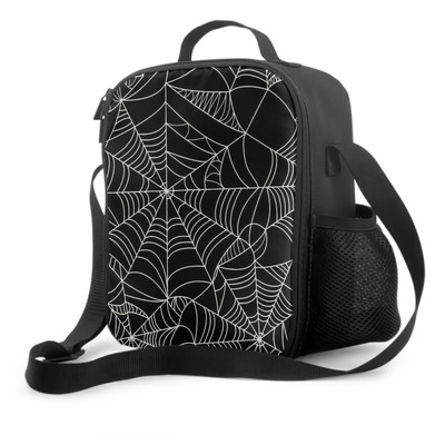 Halloween pókhálós ebéddoboz női ebédlőtáska vizespalack tartóval Gyerek hűtőtáska szigetelt ebédlődoboz fiúknak és lányoknak