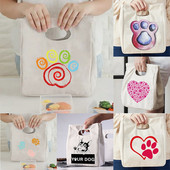 Modes zīmols Print Tote Izolācijas pusdienu soma Mājīga ceļojumu pārnēsājama liela ietilpība termiskā pusdienu soma Rokassomas Ikdienas audekla somas