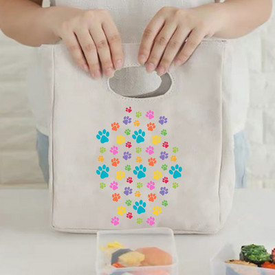 Modes zīmols Print Tote Izolācijas pusdienu soma Mājīga ceļojumu pārnēsājama liela ietilpība termiskā pusdienu soma Rokassomas Ikdienas audekla somas