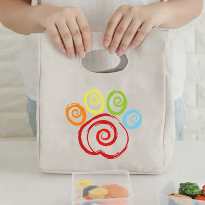 Modes zīmols Print Tote Izolācijas pusdienu soma Mājīga ceļojumu pārnēsājama liela ietilpība termiskā pusdienu soma Rokassomas Ikdienas audekla somas