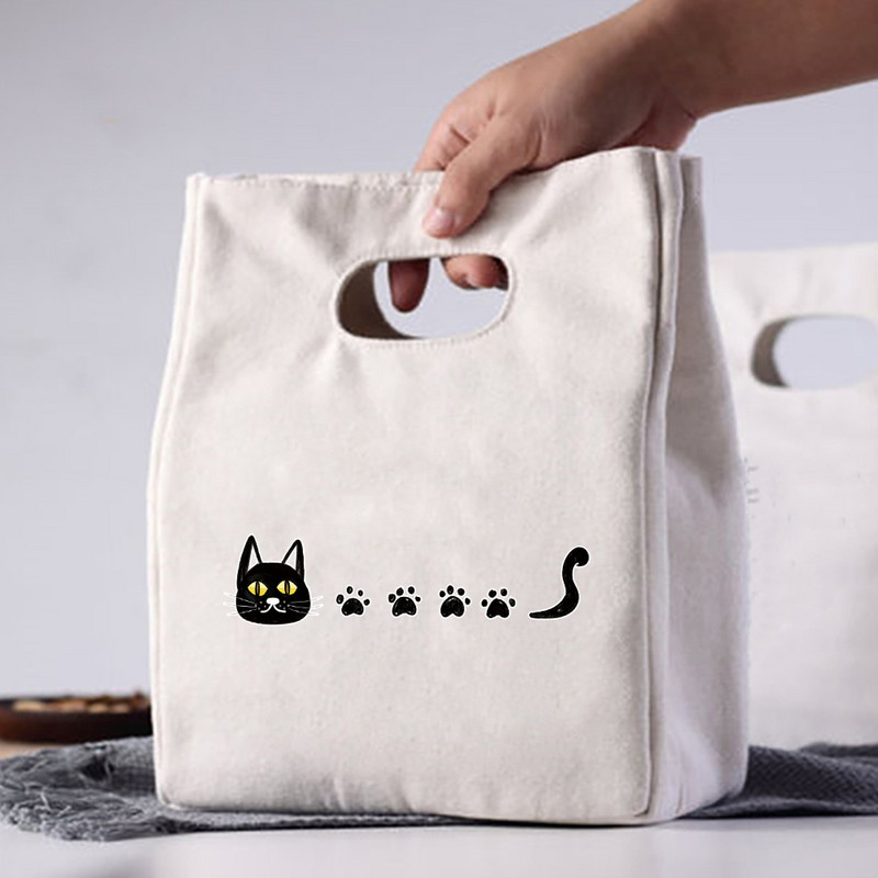 Modes zīmols Print Tote Izolācijas pusdienu soma Mājīga ceļojumu pārnēsājama liela ietilpība termiskā pusdienu soma Rokassomas Ikdienas audekla somas