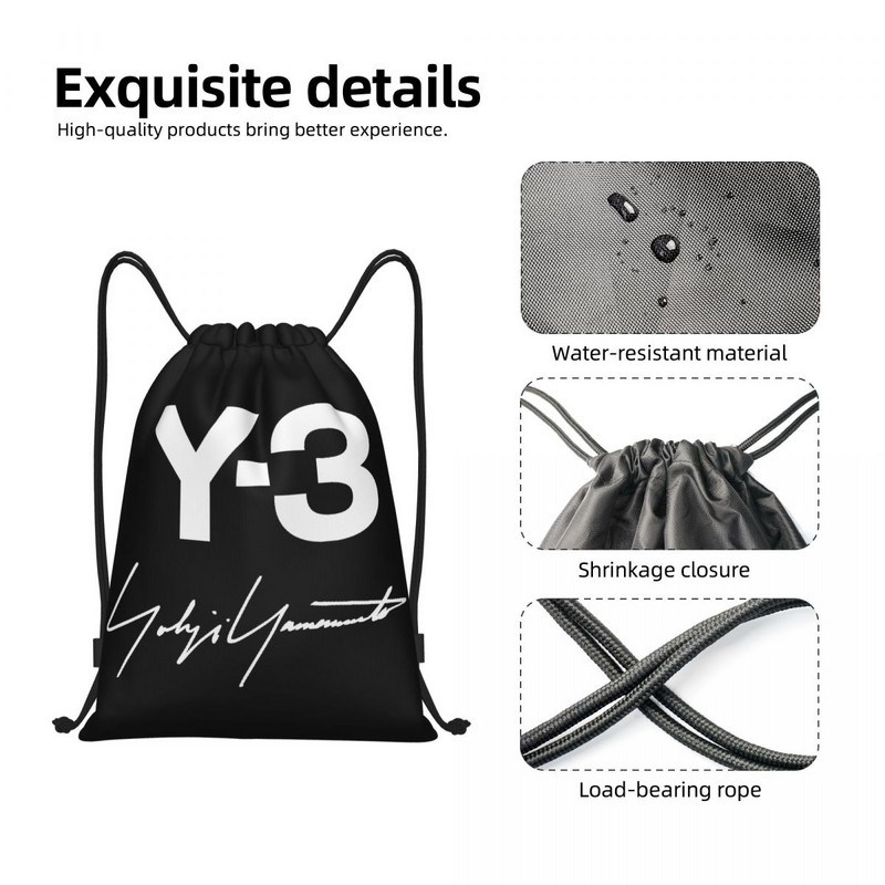 Pielāgots Yohji Yamamoto Of The Streets In Paris Savelkamās aukliņas soma iepirkšanās jogas mugursomām vīriešiem Sieviešu sporta sporta zāles soma