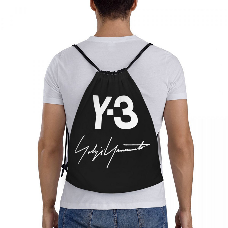 Pielāgots Yohji Yamamoto Of The Streets In Paris Savelkamās aukliņas soma iepirkšanās jogas mugursomām vīriešiem Sieviešu sporta sporta zāles soma