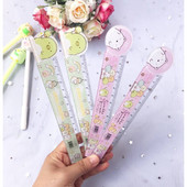 San-X SUMIKKO GURASHI 15 cm aranyos állat, egyenes vonalzó Kawaii mérőeszköz Írószer rajz Irodai kellékek gyerekeknek ajándék