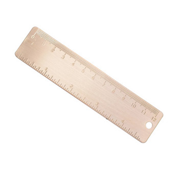 Месингова права линийка Подаръчен комплект за деца в училище Инструменти за измерване 12 см 15 см 18 см 20 см Метална медна линийка Kawaii Канцеларски аксесоари
