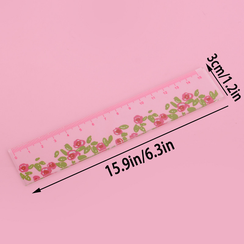 Cvjetno ravnalo Kawaii korejski pribor za pisanje prozirni 15 cm Regla školski pribor Alat za crtanje Papeleria pribor Školska pravila