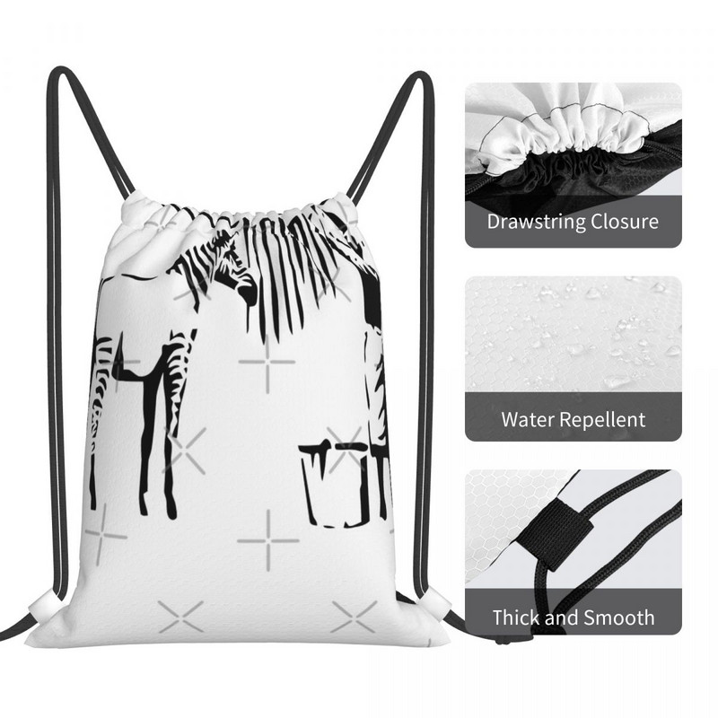 Genți cu șnur Banksy Zebra Rucsacuri Geanta de voiaj Pentru Bărbați Rucsac Femei Rucsac cu șnur