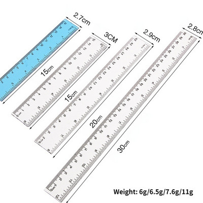 Läbipaistev joonlaud 15/20/30 cm Kaasaskantavad lihtsas stiilis joonlauad Matemaatika joonistustööriist Koolis Kasulikud Kawaii kirjatarbed kontoritarbed