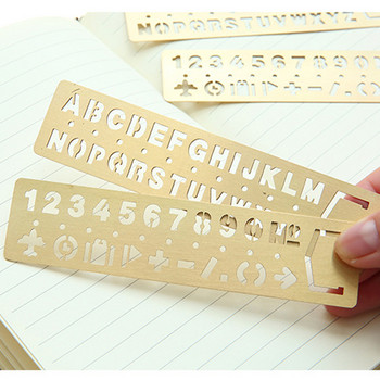 1PC Creative Vintage Hollow Metal Ruler Kawaii Letter Number Bookmark Rulers Template Ruler For Kids Gift School&Office Supplies