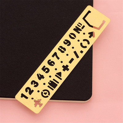 1PC Creative Vintage Hollow Metal Ruler Kawaii Letter Number Χάρακες σελιδοδεικτών Πρότυπο χάρακα για παιδιά Σχολικά και γραφειακά είδη δώρων