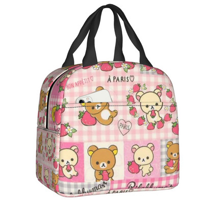 Rilakkuma φορητό κουτί γεύματος Γυναικείο στεγανό Korilakkuma And kiiroitori Weraing Masks Cooler Thermal Food Insolated Lunch Bag