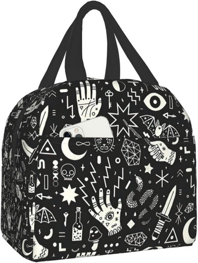 Dámska izolovaná obedárová taška, Alchemy Magic Witch Witchcraft, opakovane použiteľná vodeodolná chladiaca obedárová taška, chlapci a dievčatá