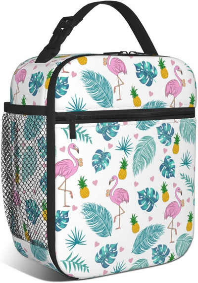 Flamingo Lunch Box Kids Girls Insuled Cooler Thermal Cute Lunch Bag Tote for School