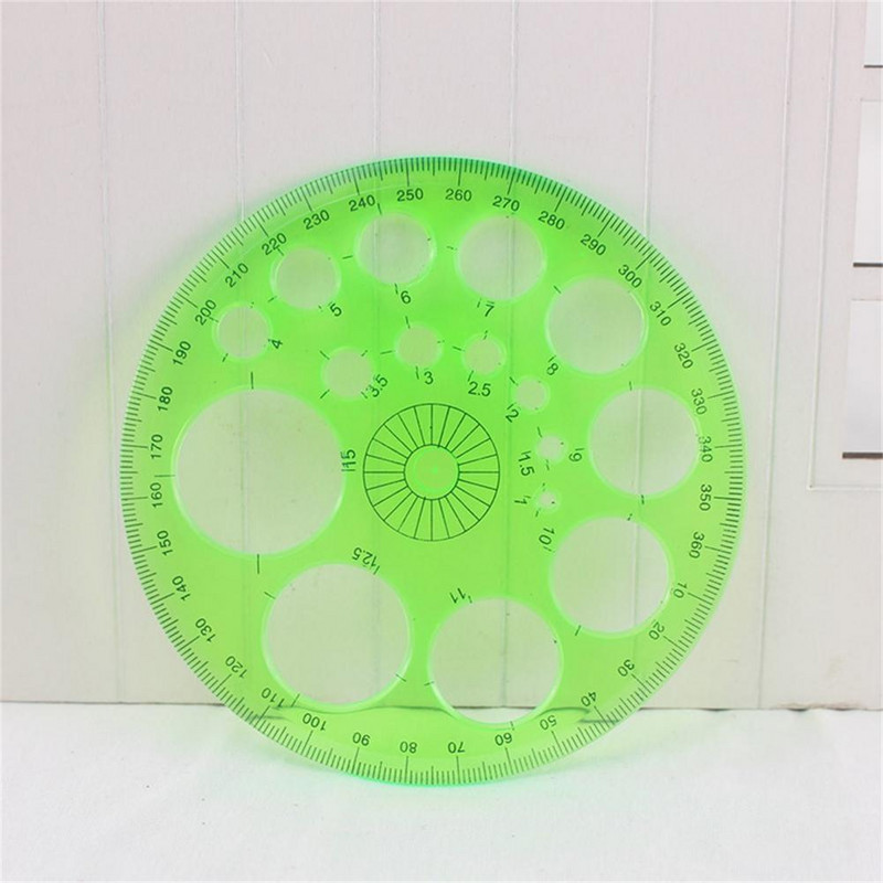 Υπέροχο σχέδιο Στρογγυλό πρότυπο Χάρακας μέτρησης γεωμετρίας Πλαστικός χάρακας γραφικής ύλης Sturdy Construction Σχολικά είδη