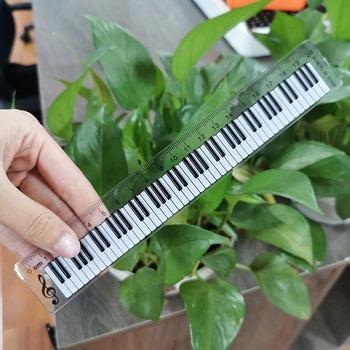 2 бр. Черни ИЛИ прозрачни 15 см права линийка Модел на пиано Пластмасов материал Студентски творчески канцеларски материали Инструменти за измерване