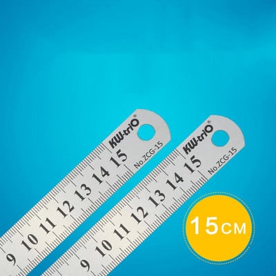 1PC Metalno ravnalo za šivanje 15 20 30 50cm Školsko ravno ravnalo od nehrđajućeg čelika Dvostrana ravnala za crtanje Uredski školski pribor