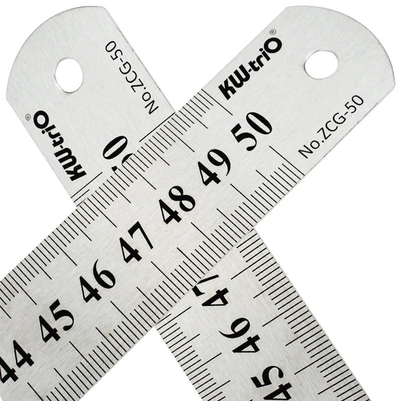 1PC Metalno ravnalo za šivanje 15 20 30 50cm Školsko ravno ravnalo od nehrđajućeg čelika Dvostrana ravnala za crtanje Uredski školski pribor