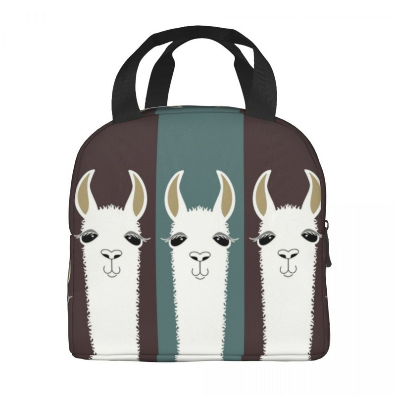 Slatke lama trojke izolirane torbe za ručak za žene alpaka prijenosni hladnjak termalna bento kutija djeca školarci