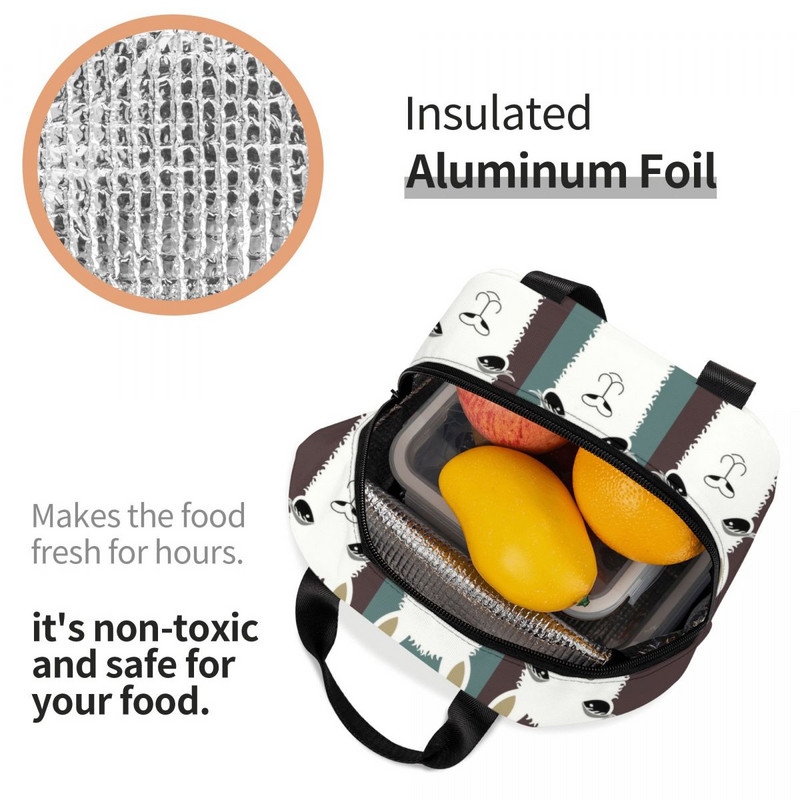 Slatke lama trojke izolirane torbe za ručak za žene alpaka prijenosni hladnjak termalna bento kutija djeca školarci