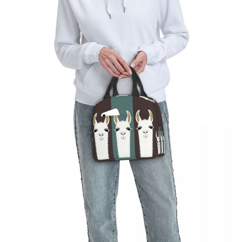 Slatke lama trojke izolirane torbe za ručak za žene alpaka prijenosni hladnjak termalna bento kutija djeca školarci