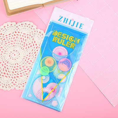 Varietate de riglă Wanhua Set de riglă magică Șablon de desen în spirală geometrie Copie de mână universală Șablon de pictură pentru pictură de ziar