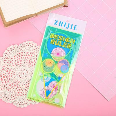 Varietate de riglă Wanhua Set de riglă magică Șablon de desen în spirală geometrie Copie de mână universală Șablon de pictură pentru pictură de ziar