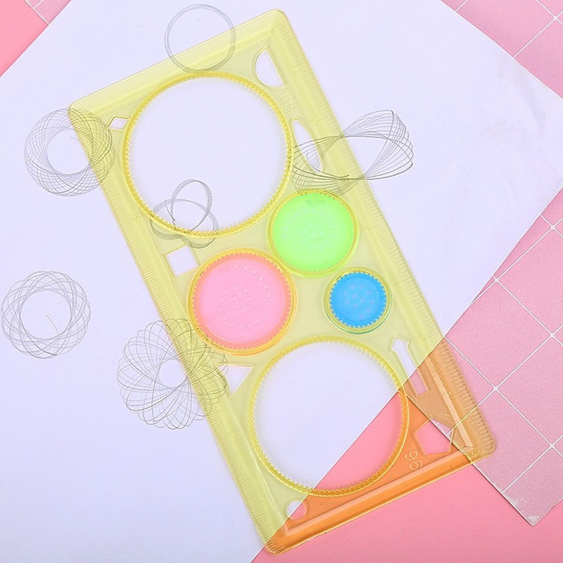 Varietate de riglă Wanhua Set de riglă magică Șablon de desen în spirală geometrie Copie de mână universală Șablon de pictură pentru pictură de ziar