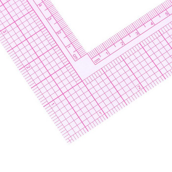 Пластмасова линийка за рязане на дрехи за шевни аксесоари Пачуърк инструменти Правило за шивашки мащаб Консумативи за рисуване L-образна форма