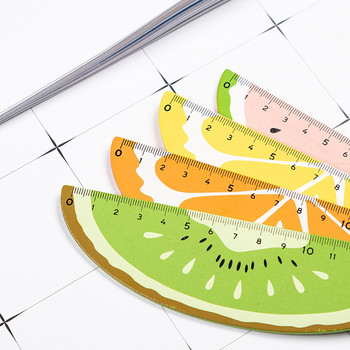 1Pcs Kawaii Дървена линийка с плодове Сладък 15 см Измерване на прави линийки Инструмент за рисуване Рекламни канцеларски материали Подарък Ученически пособия