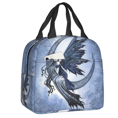 Witch Way Halloween Witch and Black Cat Fantasy Art Insulated Lunch Bag Women αδιάβροχο Molly Harrison Cooler Thermal Lunch Box