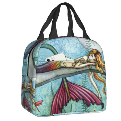 Witch Way Halloween Witch and Black Cat Fantasy Art Insulated Lunch Bag Women αδιάβροχο Molly Harrison Cooler Thermal Lunch Box