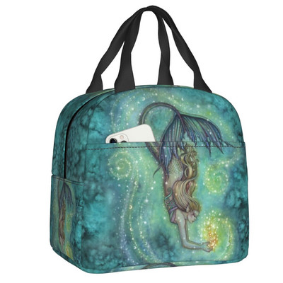 Witch Way Halloween Witch and Black Cat Fantasy Art Insulated Lunch Bag Women αδιάβροχο Molly Harrison Cooler Thermal Lunch Box