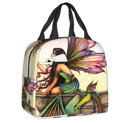 Witch Way Halloween Witch and Black Cat Fantasy Art Insulated Lunch Bag Women αδιάβροχο Molly Harrison Cooler Thermal Lunch Box