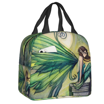 Witch Way Halloween Witch and Black Cat Fantasy Art Insulated Lunch Bag Women αδιάβροχο Molly Harrison Cooler Thermal Lunch Box