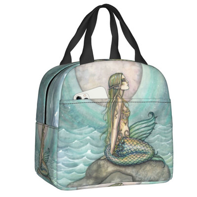 Witch Way Halloween Witch and Black Cat Fantasy Art Insulated Lunch Bag Women αδιάβροχο Molly Harrison Cooler Thermal Lunch Box