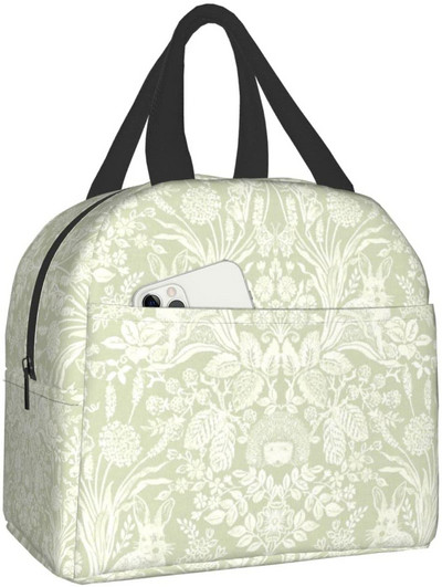 Priešpiečių krepšys Spalvingas gėlėmis izoliuotas priešpiečių dėžutės užšaldomas aušintuvas terminis vandeniui atsparus pietų krepšys, skirtas kelionėms darbo žygiams pėsčiomis