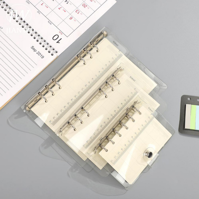 JIANWU A5/A6/A7 mīksto lineālu saistvielu piederumi, vaļēju lapu caurspīdīgu lineālu mērinstrumenti Kawaii kancelejas piederumi skolas piederumiem