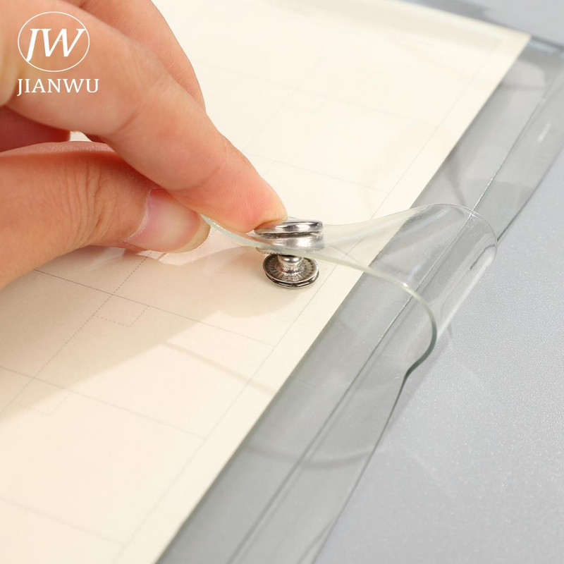 JIANWU A5/A6/A7 mīksto lineālu saistvielu piederumi, vaļēju lapu caurspīdīgu lineālu mērinstrumenti Kawaii kancelejas piederumi skolas piederumiem