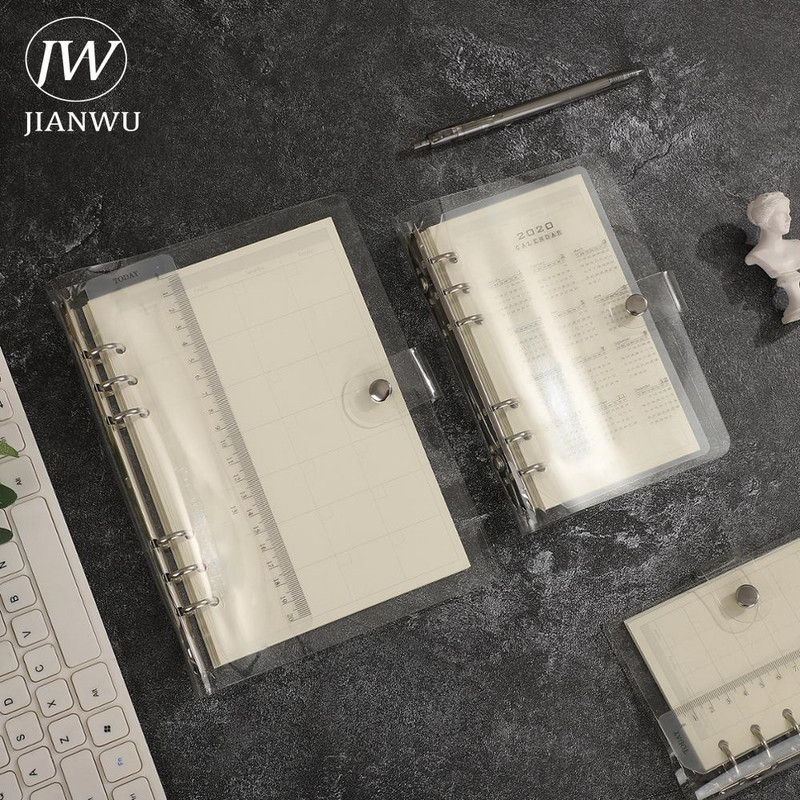 JIANWU A5/A6/A7 mīksto lineālu saistvielu piederumi, vaļēju lapu caurspīdīgu lineālu mērinstrumenti Kawaii kancelejas piederumi skolas piederumiem