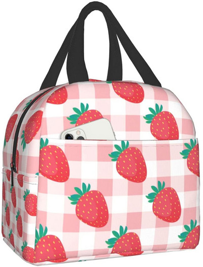 Mielas braškių pietų maišelis priešpiečių indeliai Termosas karštam maistui Pietų dėžutė paauglėms Mergaitėms Mokykla Darbo Kelionės Piknikas Bento Krepšiai