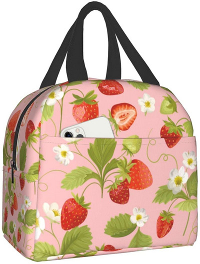Mielas braškių pietų maišelis priešpiečių indeliai Termosas karštam maistui Pietų dėžutė paauglėms Mergaitėms Mokykla Darbo Kelionės Piknikas Bento Krepšiai