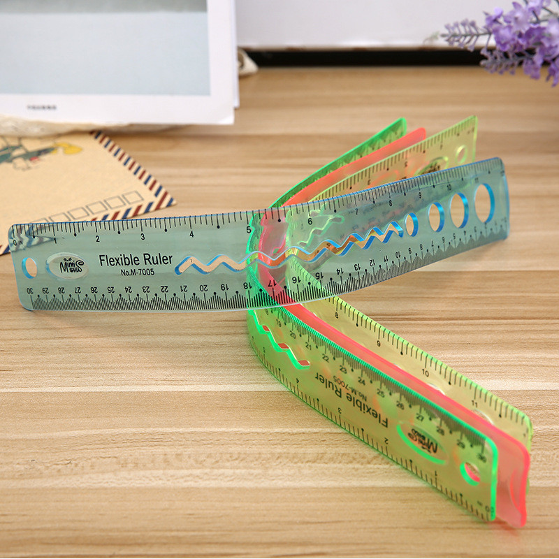 Nemokamas pristatymas studentų lanksti liniuotė, colių ir metrinė, 30 cm / 12 colių, 15 cm / 6 colių, skaidrios spalvos