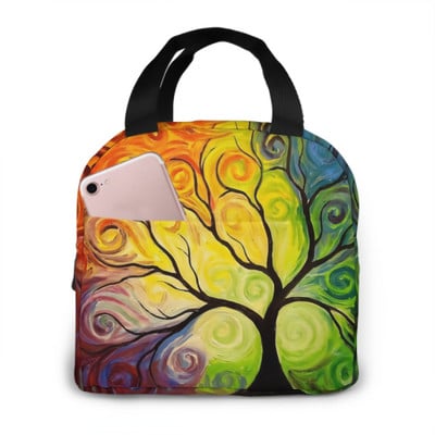 Rainbow Tree of Life Ebédtáska Felnőtt Táska Újrafelhasználható Ebéddoboz Női Férfi Iskolai Irodai munka