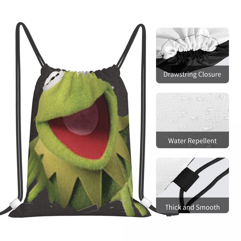 Kermit The Frog 4 húzózsinóros táskák hátizsákok utazó női táska húzózsinóros táska női hátizsák