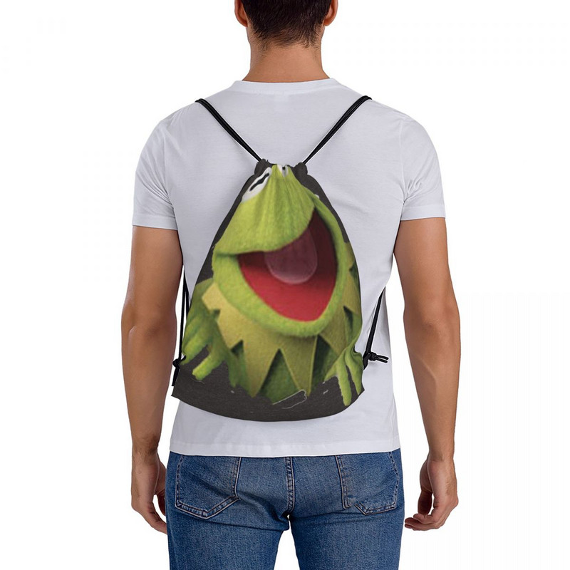 Kermit The Frog 4 húzózsinóros táskák hátizsákok utazó női táska húzózsinóros táska női hátizsák