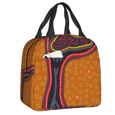 Afrički Ankara printovi Izolirana torba za ručak Geometrijska etnička umjetnost Prijenosni toplinski hladnjak Kutija za ručak za djecu Djeca školarci